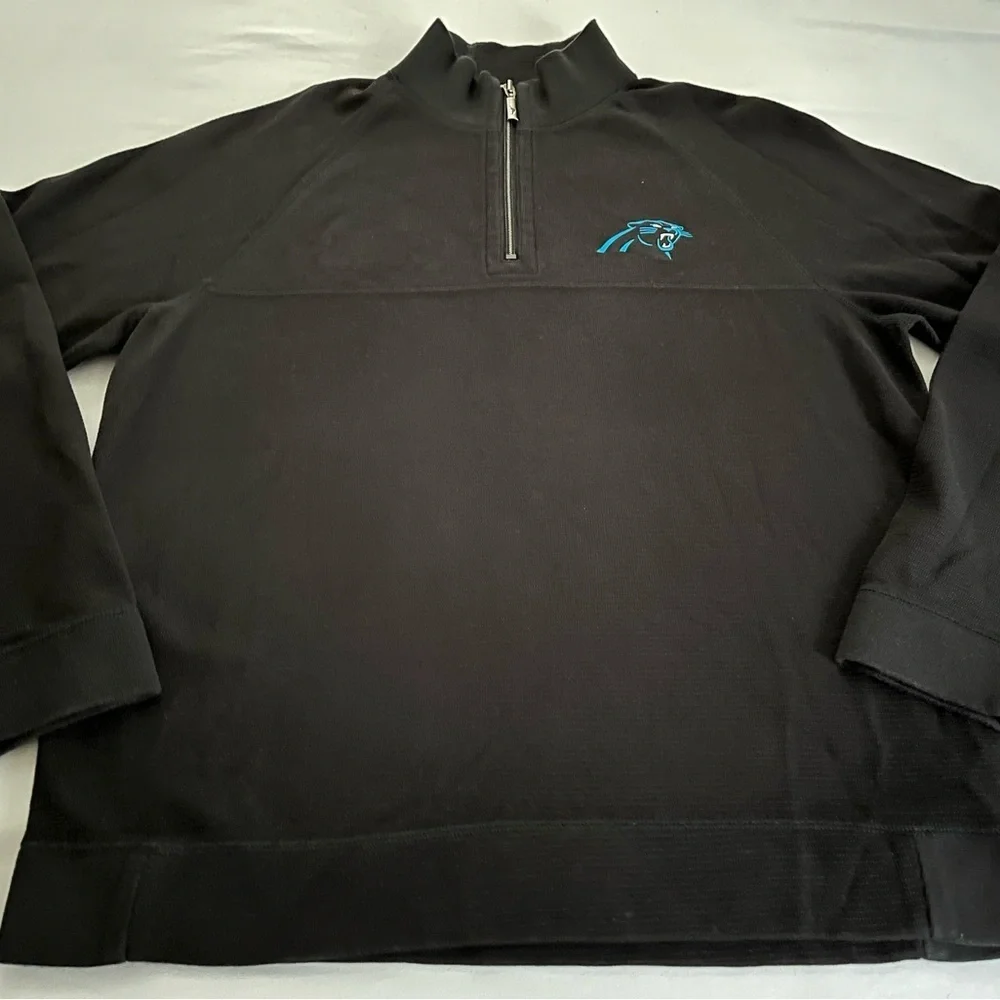 Tommy Bahama Men’s NFL Carolina Panthers half zip reversible sweater Medium - Picture 4 of 5